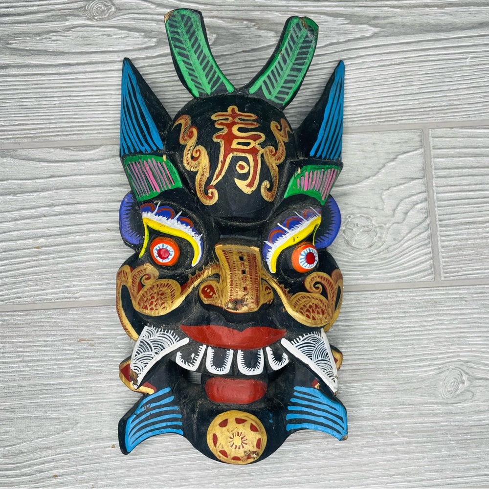 Chinese Traditional Nuo Opera Masks, Wood Carving Handpainted Masks Decoration